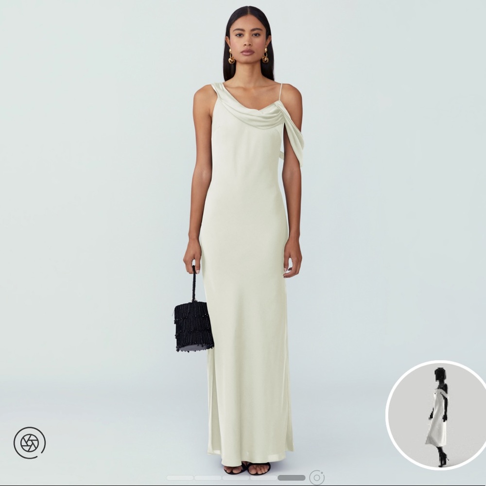 White dress. Maxi off the shoulder. Low cut back Brand new Never worn.
